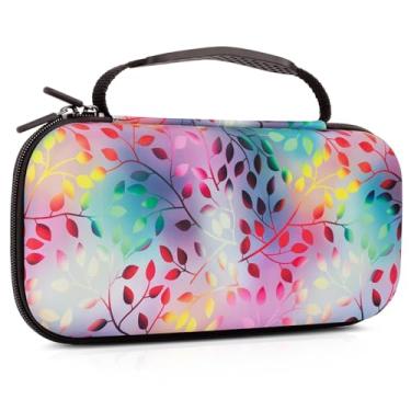 Imagem de Lokigo Estojo De Transporte Compatível Com Nintendo Switch/Switch Oled, Bolsa Viagem Protetora Para Meninos E Meninas 16 Compartimentos Cartões Jogo, Console Acessórios, Folhas Ombré