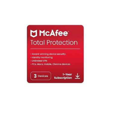 Imagem de Antivírus McAfee Total Protection para 3 dispositivos licença anual