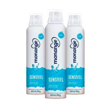 Imagem de Kit Desodorante Aerosol Monange Sensível 90g - 3 unidades