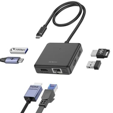 Imagem de BENFEI USB C HUB 6 em 1 com HDMI (4K a 60Hz), Ethernet de 100 Mbps, entrega de energia de 100 W, 1 USB 3.2 de 10 Gbps e 2 x USB 2.0, compatível com iPhone 16 Pro/Max, MacBook iPad Pro, iMac S23 XPS17