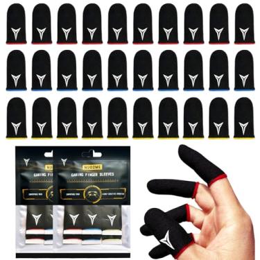 Imagem de 30 peças, 3 cores, capas para jogos para celular, capas de dedo Nuozme compatíveis com todos os dispositivos com tela sensível ao toque, nanofibras supercondutoras de 0,15 mm, sensação suave, antisuor