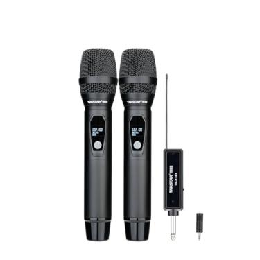 Imagem de TAKSTAR Microfones sem fio, microfone de karaokê recarregável com menos latência, microfone portátil duplo sem fio UHF, Plug & Play, sistema PA para alto-falante, igreja, canto, casamento, DJ, festa
