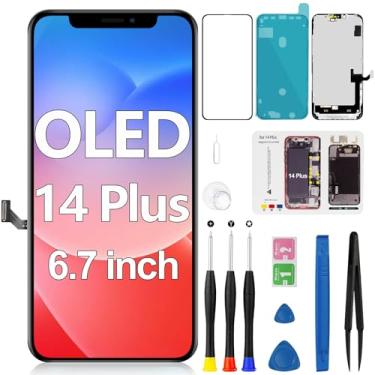 Imagem de Para iPhone 14 Plus tela OLED de substituição 3D Touch FHD LCD Display digitalizador montagem completa com kits de reparo modelo A2632 A2885 A2886 A2887 A2888 6,7 polegadas