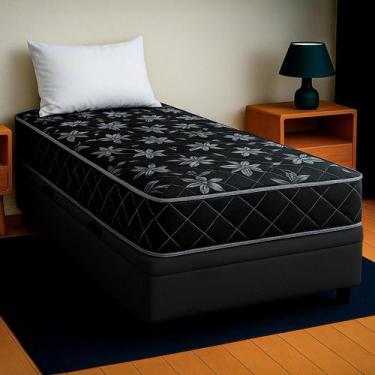 Imagem de Cama Baú Solteiro Preto + Colchão Monaco D33 PoliConfort