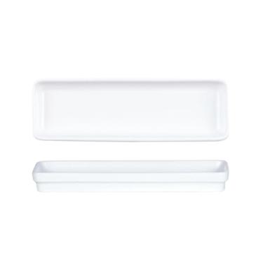 Imagem de Prato doméstico longo de cerâmica retangular prato de lanche de sushi branco