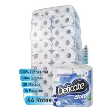 Imagem de Papel Higiênico Delicate 4 Rolos Folha Simp Fardo Com 16 Un