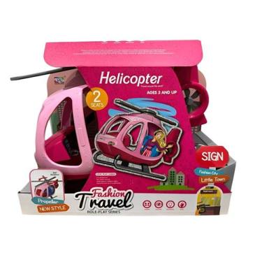 Imagem de Helicóptero Para Boneca Rosa de Brinquedo Fashion Travel com 2 Assento
