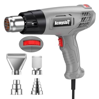 Imagem de Pistola de calor, configurações de temperatura variável de 300 °C a 500 °C, proteção contra sobrecarga de pistola de ar quente com 4 bocais para envolver encolhimento, artesanato, remoção de tinta