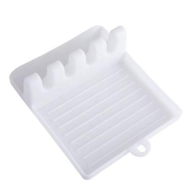 Imagem de Suporte Descanso Apoio Para Colher Talheres Bancada Pia Branco