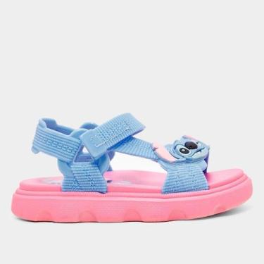 Imagem de Sandália Infantil Disney Easy Menina - Grendene, Rosa, Azul, 17/18