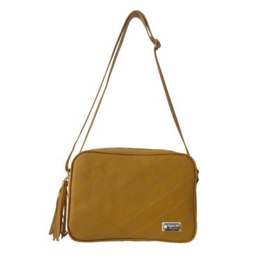 Imagem de Bolsa Transversal TopGrife Matelassê Couro Amarelo