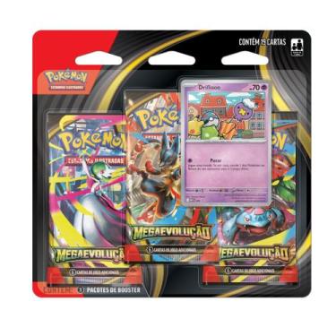 Imagem de Blister Triplo Pokémon Mega Evolução Drifloon Deck Original - Copag