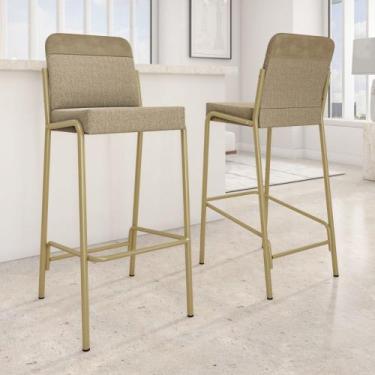 Imagem de Kit 2 Banquetas Altas Duo Carraro Bamboo e Dourado
