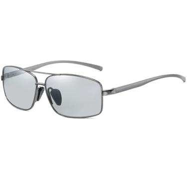 Imagem de Óculos de sol polarizados masculinos clássicos retrô, armação de óculos de sol para dirigir, fotocrômicos, proteção UV400 (170-Descoloração-2)