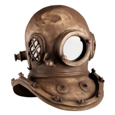 Imagem de Design Toscano Estátua réplica de capacete Deep Sea Diver, 40,6 cm, poliresina de fibra de vidro, acabamento bronze