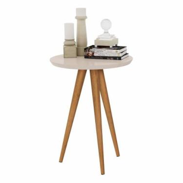 Imagem de Mesa Apoio Pés Palito Retrô Decor Classic Redonda MDF - Cores - AJMóve
