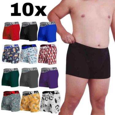Imagem de Kit Com 10 Cuecas Pitbull Plus Size Especial Masculina Boxer Adulto At