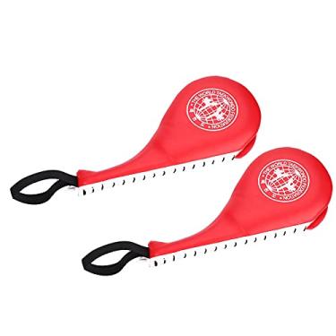 Imagem de Cryfokt Taekwondo Kick Pad Portátil Absorvente de Choque Leve Karatê Kick Boxe Adequado para Adultos Crianças Vermelho Preto 1 Par Academia Casa (#1)