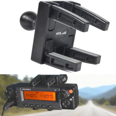 Imagem de HYS Suporte de transceptor QRP portátil para todos os modos HF/VHF/UHF resistente com esfera de 2,5 cm para Icom IC-705 MBA-2 MBA-5 FTM FTM-100 Kenwood DFK-3D Yaesu Motorola Midland Kit de cabeça de