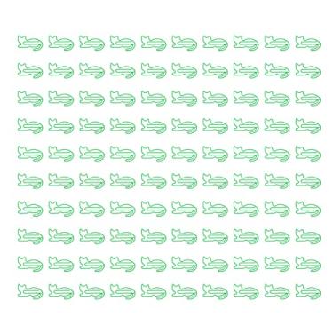 Imagem de Clipes de papel em formato de gato 100 unidades, fofos metálicos antiderrapantes, material escolar de escritório, resistente à ferrugem, leve, portátil para projetos de artesanato (Azul)