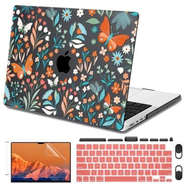 Imagem de Seanai Capa para MacBook Pro de 14 polegadas 2025 2024 2023 2022 2021 M5 M4 M3 M2 M1 Chip A3434 A3112 A3185 A3401 A2918 A2992 A2779 A244 42, padrão rígido Capa para teclado Shell Case, película de