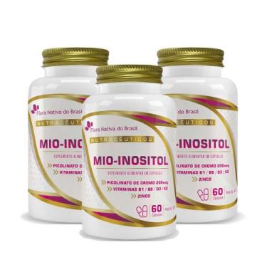 Imagem de Kit 3x Mioinositol + Vitaminas 500mg 3x60 cps Flora Nativa - Flora Nat