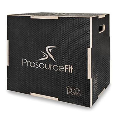 Imagem de ProsourceFit 3 em 1 WoodPower Grip Non-SlipPlyometric Jump Box para crosstraining, agilidade e treinamento Plyo, 16 L x 12 L x 14 A
