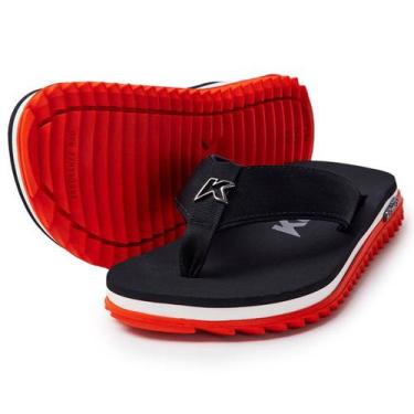 Imagem de Chinelo Kenner Kivah Line Masculino - Preto e Laranja, 41