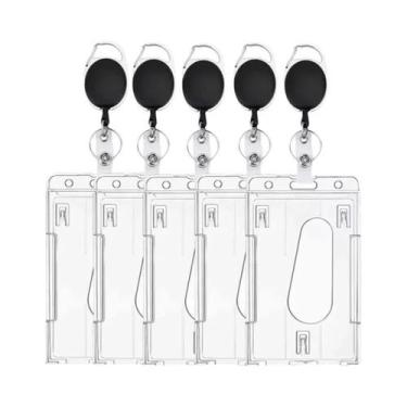 Imagem de Porta-Crachá Retrátil Com Dois Slots Para Cartões, Estojo Protetor Par