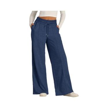 Imagem de Calças De Moletom De Cintura Alta Para Mulheres, Estilo Streetwear, La