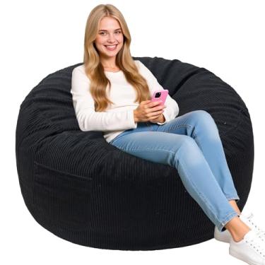 Imagem de Lukeight Puff Cadeira com espuma viscoelástica e capa de veludo cotelê removível para crianças, adolescentes e adultos, sofá aconchegante para sala de estar, poltrona de pufe para jogos, leitura, 2GG