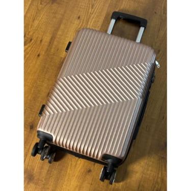 Imagem de Mala de Viagem ABS Pequena e Média com Cadeado Rodas 360° Bordo 8kg 10kg 12kg(Rose Gold,21 Polegados 62x40x26)