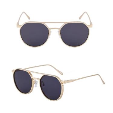 Imagem de VFDHN Óculos de Sol Ovais Steampunk Feminino Vintage Redondo Moda (2)