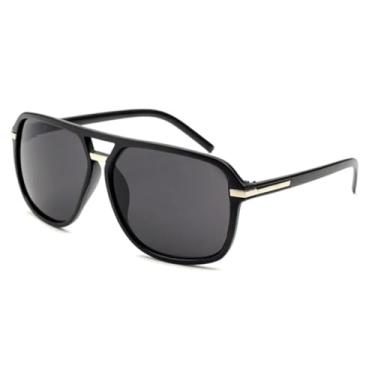 Imagem de HPIRME Óculos de grau masculinos para dirigir, estilo vintage (preto e cinza)