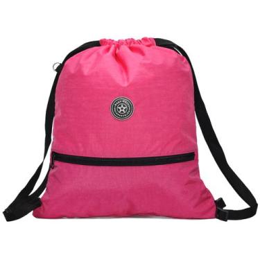 Imagem de Mochila Saco Sacochila Feminina Masculina Nylon Amassadinho Crinkle - 
