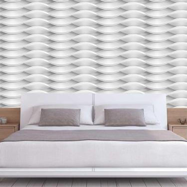 Imagem de Papel De Parede Geométricos Ondas 3D Autocolante Lavável