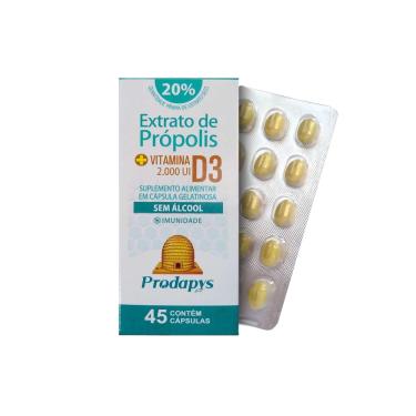 Imagem de Extrato de Própolis C/Vitamina D3 45Caps - Prodapys