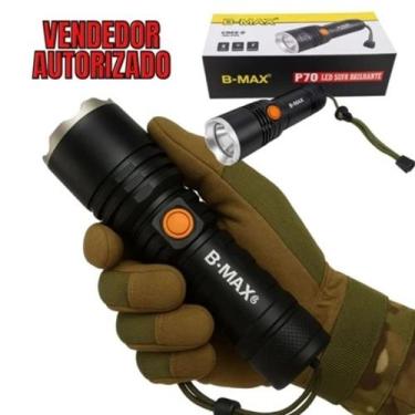 Imagem de Lanterna Tática Militar LED P70 canhão laser Recarregável a prova d'ág