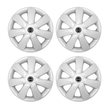 Imagem de Jogo Calota Nissan March Aro 14 2014 2015 2016 2017 Emblema Resinado -