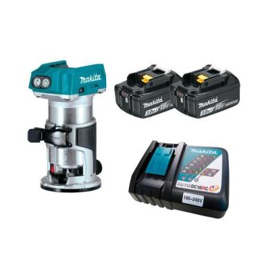 Imagem de Tupia Laminadora 6 e 8mm 18V DRT50Z C 2 Baterias 3AH Makita