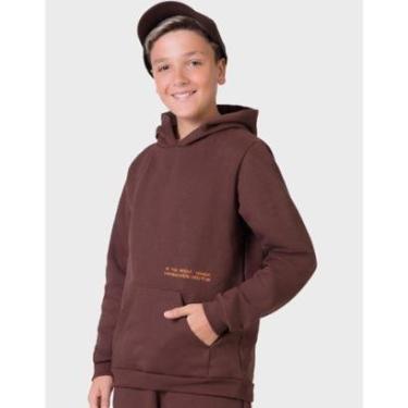 Imagem de Casaco Moletom Com Bolso e Capuz Moda Inverno Aconchegante Para o Frio - Masculino 12 a...