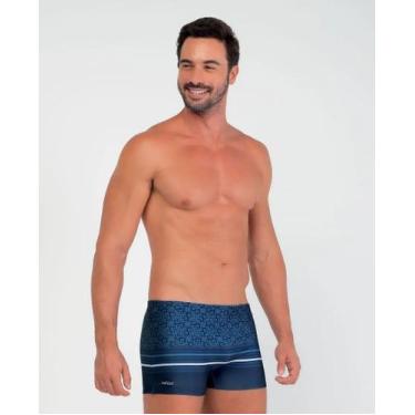 Imagem de Sunga Boxer Box Adulta Verão Praia Com Forro e Cordão Interno Estampad