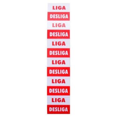 Imagem de Placa de Sinalização LIGA/DESLIGA com 12 Unidades Ref PS117 ENCARTALE 