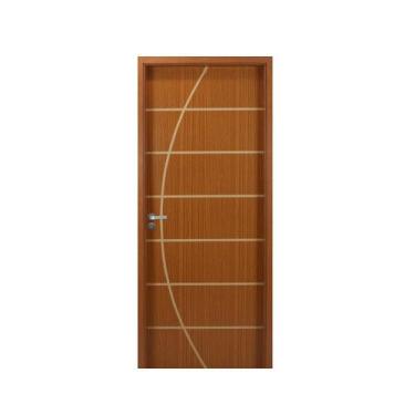Imagem de Kit Porta de Madeira Decorada 215x84cm com Batente de MDF Ultra 10cm N