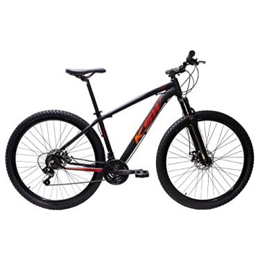 Imagem de Bicicleta Aro 29 Ksw Alumínio Câmbios Shimano 21 Marchas (Preto/Vermelho/Laranja, 19)