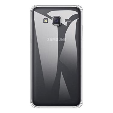 Imagem de Capa para Samsung Galaxy J7 2015, capa traseira de TPU (poliuretano termoplástico) macio à prova de choque de silicone anti-impressões digitais capa protetora de corpo inteiro para Samsung Galaxy J7 2015 (5,50 polegadas) (transparente)