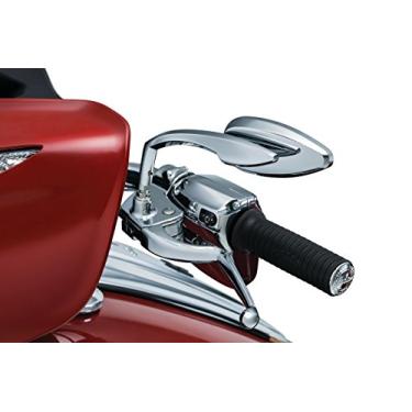 Imagem de Kuryakyn Acessório para guidão de motocicleta 1707: Espelhos laterais retrovisores em gota para motocicletas Harley-Davidson 2004-19, cromados, 1 par