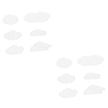 Imagem de ifundom 12 Peças Costurar Adesivos De Pano Remendos De Nuvem Diy Remendos De Conserto De Roupas Distintivo De Nuvem De Camiseta Ferro Em Apliques Calça Branco Fofa Filho Linha De Bordar