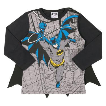 Imagem de Camiseta Infantil Marlan Batman Manga Longa Com Capa Removível-Masculino
