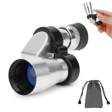 Imagem de Rongon Telescópio monocular de bolso, monóculo portátil de 8 x 20 mm, para adultos, telescópio compacto ajustável para animais selvagens, pássaros, acampamento ao ar livre, viagens